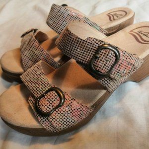 Dansko Sophie leather platform wedge Sandals